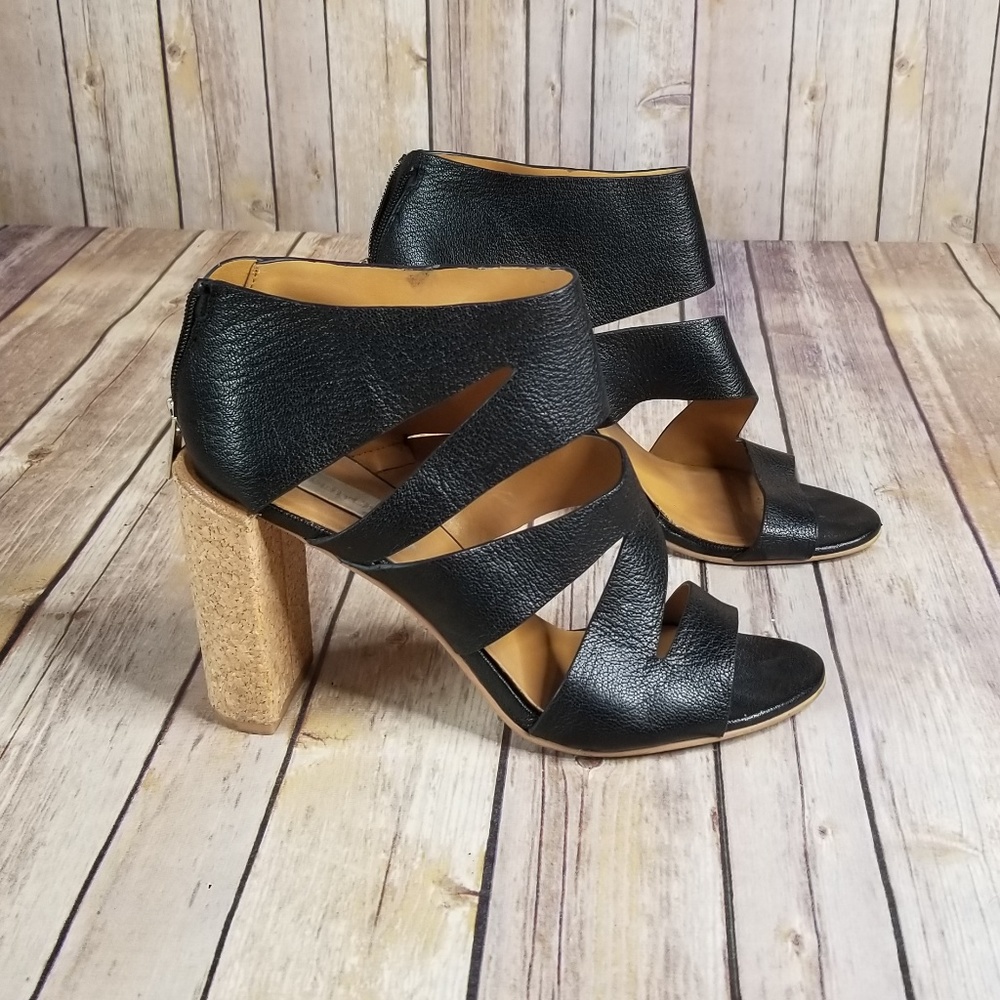 See By Chloe Dania Leather Cork Heels Size